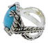 Genuine Sterling Silver Southwest Turquoise Ring Size 5-1/4 FX22801